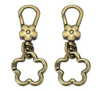 sourcing map 2 Pcs Metal Keychain Clip Swivel Lobster Claw Clasp Quick Release Flower Ring Detachable Double Opening Snap Hooks for Jewelry Making Crafts Backpack Bag Lanyard, Metal Bronze