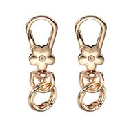 sourcing map 2 Pcs Metal Keychain Clip Swivel Lobster Claw Clasp Quick Release Key Ring Detachable Double Opening Snap Hooks for Jewelry Making Crafts Backpack Bag Lanyard, Light Gold