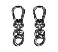 sourcing map 2 Pcs Metal Keychain Clip Swivel Lobster Claw Clasp Quick Release Key Ring Detachable Double Opening Snap Hooks for Jewelry Making Crafts Backpack Bag Lanyard, Gun Black