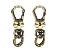 sourcing map 2 Pcs Metal Keychain Clip Swivel Lobster Claw Clasp Quick Release Key Ring Detachable Double Opening Snap Hooks for Jewelry Making Crafts Backpack Bag Lanyard, Bronze Tone