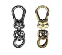 sourcing map 2 Pcs Metal Keychain Clip Swivel Lobster Claw Clasp Quick Release Key Ring Detachable Double Opening Snap Hooks for Jewelry Making Crafts Backpack Lanyard, Gun Black/Bronze Tone