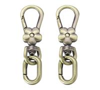 sourcing map 2 Pcs Metal Keychain Clip Swivel Lobster Claw Clasp Quick Release Oval Key Ring Detachable Double Opening Snap Hooks for Jewelry Making Crafts Backpack Bag Lanyard, Bronze