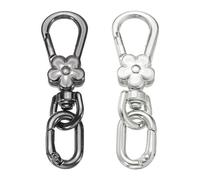 sourcing map 2 Pcs Metal Keychain Clip Swivel Lobster Claw Clasp Quick Release Oval Key Ring Detachable Double Opening Snap Hooks for Jewelry Making Crafts Backpack Bag Lanyard, Gunmetal/Silver
