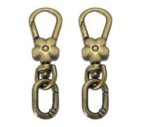 sourcing map 2 Pcs Metal Keychain Clip Swivel Lobster Claw Clasp Quick Release Oval Key Ring Detachable Double Opening Snap Hooks for Jewelry Making Crafts Backpack Bag Lanyard, Metal Bronze