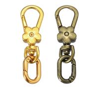 sourcing map 2 Pcs Metal Keychain Clip Swivel Lobster Claw Clasp Quick Release Oval Ring Detachable Double Opening Snap Hooks for Jewelry Making Crafts Backpack Bag Lanyard, Gold/Metal Bronze