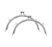 sourcing map 2 Pcs Metal Purse Frame, 20cm/7.9" Vintage Arch Kiss Lock Clasp Frame Embossed for Purse Making, Handled Bag, Coin Bag Clutch Bag, Frame Hardware Replacements (Silver)