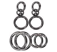 sourcing map 2 Pcs Metal Swivel Clasps Key Chain O Ring Keyrings Round Spring Snap Keychain Hook Clip for Chains Extender DIY Handicrafts Keys Lanyards Jewelry Findings, Gun Black
