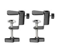 sourcing map 2 Pcs Metal Table Clamp Mount 2" Hole Dia Desk Lamp Mount Stand Universal Cantilever Bracket C-Clamp with Adjustable Screw Plastic Handle for Microphone Arm Lamp Stand, Black