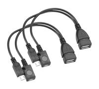 sourcing map 2 Pcs Micro USB to USB Adapter Female Adapter Replacement OTG Cable with Power Adapter for Host Devices, Black