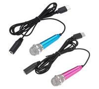 sourcing map 2 Pcs Mini Microphone, Mini Mic Tiny Microphone Phone Type C Mic Small Microphone for Record Phone Voice, Blue/Hot Pink
