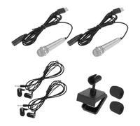sourcing map 2 Pcs Mini Microphone, Mini Mic Tiny Microphone Phone Type C Mic Small Microphone with Bracket, Sponge Cover for Record Phone Voice, Silver