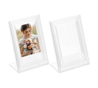 sourcing map 2 Pcs Mini Picture Frames 3.8 x 2.7 Inch Rectangle Small Picture Photo Frame Holder for Tabletop Display Photos Paintings Landscape Posters Artwork, Transparent