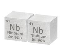 sourcing map 2 Pcs Niobium Cube, 0.39 Inch High Density Metal Element Cube Metal Density Cube for Chemical Elements Collection Science Education Experiment Application, Silver