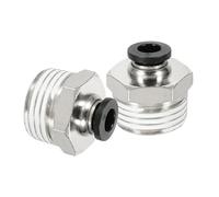 sourcing map 2 Pcs NPT Push to Connect Air Fittings, Male Straight 6mm Tube OD x 1/2" NPT Thread Air Quick Connector Coupling Adapter for Gas Hose Pneumatic Tools, Black