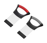 sourcing map 2 Pcs Onion Slicer Holder, Stainless Steel Vegetable Cutting Holder Food Cutter Tool for Slicing Storing Onions Tomatoes Potatoes Avocados Apples, Black Red/Black Grey