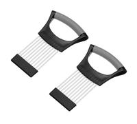 sourcing map 2 Pcs Onion Slicer Holder, Stainless Steel Vegetable Cutting Holder Food Cutter Tool for Slicing Storing Onions Tomatoes Potatoes Avocados Apples, Black Grey