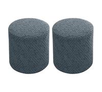 sourcing map 2 Pcs Ottomen Cover Round, Stretch Ottomen Slipcover Fit Diameter 10"-13", Non-Slip Footrest Covers with Elastic Bottom for Home Bedroom Furniture Protector, Dark Gray(Geometric)