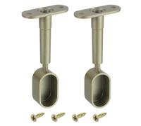 Sourcing Map 2 Pcs Oval Closet Shelf Bracket, Half Though Pipe Holder, Bronze Aluminium Alloy, Wall Mount, Height Adjustable 84-110mm
