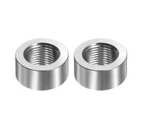 sourcing map 2 Pcs Oxygen Sensor Bung, M18 OD 1.5mm Pitch 0.59" Length Aluminum Female Weld Bung, Stepped Style Thread Adapter Pipe Fitting Tube Connectors, Silver Tone