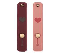sourcing map 2 Pcs Phone Loop Finger Holder Silicone Phone Strap Grip Holder Cell Phone Grip Stand for Most Smartphones Dark Red,Dark Pink