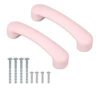 sourcing map 2 Pcs Pink Ceramic Cabinet Handles Arch Shaped Drawer Pulls, 4.5 x 1 x 1.2 Inch Cute Kitchen Cabinet Handles Hardware for Kitchen Cupboard Dresser Drawer Nursery Decor