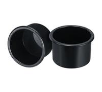 sourcing map 2 Pcs Plastic Drop-in Cup, 2.52" x 4" Drink Can Holder Poker Table Cup Holder Insert for Sofa Boat Car Marine, Black