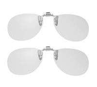 sourcing map 2 Pcs Polarized Clip-on 3D Glasses, Passive Circular 3D Viewing Glasses Frames for RealD/Image MAXimum Movies Theater Games TV Photo Projector (Metal Clip)