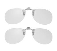 sourcing map 2 Pcs Polarized Clip-on 3D Glasses, Passive Circular 3D Viewing Glasses Frames for RealD Movies Theater Games TV Photo Projector (Metal Clip)