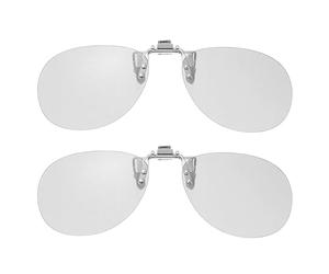 sourcing map 2 Pcs Polarized Clip-on 3D Glasses, Passive Circular 3D Viewing Glasses Frames for RealD Movies Theater Games TV Photo Projector (Metal Clip)