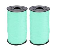sourcing map 2 Pcs Polyester Macrame Cord, 3mm x 131 Yards Polypropylene Crochet Braided Rope Macrame Yarn for Wall Hangings Bag Craft Knitting, Blue Green