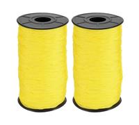 sourcing map 2 Pcs Polyester Macrame Cord, 3mm x 131 Yards Polypropylene Crochet Braided Rope Macrame Yarn for Wall Hangings Bag Craft Knitting, Yellow