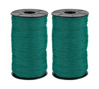 sourcing map 2 Pcs Polyester Macrame Cord, 3mm x 131 Yards Polypropylene Crochet Braided Rope Macrame Yarn for Wall Hangings Bag Craft Knitting, Deep Green