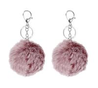 sourcing map 2 Pcs Pompoms Charm Bulk, 3.15 Inch Pom Keyring Large Pompoms Bulk Keychain for Keychains Bags Purse Handbag Backpack Scarves Accessories Gift, Maroon Frost