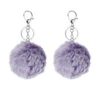 sourcing map 2 Pcs Pompoms Charm Bulk, 3.15 Inch Pom Keyring Large Pompoms Bulk Keychain for Keychains Bags Purse Handbag Backpack Scarves Accessories Gift, Deep Navy Frost