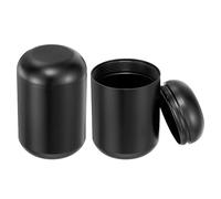 sourcing map 2 Pcs Portable Storage Jar, 2.8" x 1.8" Mini Round Tea Canisters Small Metal Tea Containers with Lids for Storing Loose Coffee Beans Cookies Candies Spices, Black
