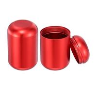 sourcing map 2 Pcs Portable Storage Jar, 2.8" x 1.8" Mini Round Tea Canisters Small Metal Tea Containers with Lids for Storing Loose Coffee Beans Cookies Candies Spices, Red