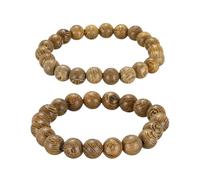 sourcing map 2 Pcs Prayer Beads Bracelet, 10/8MM Dia Natural Wooden Bead Mala Bracelets Link Wrist with Bag for Men Women Beaded Stretch Crafts Bangle, Wenge Color