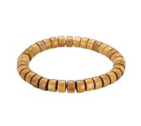 sourcing map 2 Pcs Prayer Beads Bracelet, 7.5MM Dia Natural Wooden Bead Mala Bracelets Link Wrist with Bag for Men Women Beaded Stretch Crafts Bangle, Yellow Sandalwood Color