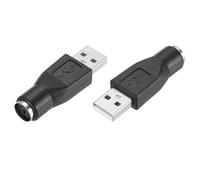 sourcing map 2 Pcs PS/2 to USB Port, PS/2 to USB Adapter PS/2 Female to USB Male Adapter for Wired Mouse Keyboard Desktop PC Laptop Notebook, Black