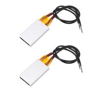 sourcing map 2 Pcs PTC Heating Element, AC DC 220V PTC Heating Plate Aluminum Shell Ceramics Polyimide Film Plate Heater 3W-75W 80C Insulated Constant Temperature Ceramic Thermostatic