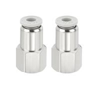 sourcing map 2 Pcs Push to Connect Fittings, 1/8" NPT Female x 5/32" Tube OD Female Thread Straight Air Tube Quick Connect Air Lines Fittings for Pneumatic Equipment, White