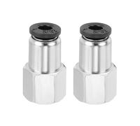 sourcing map 2 Pcs Push to Connect Fittings, 1/8" NPT Female x 5/32" Tube OD Female Thread Straight Air Tube Quick Connect Air Lines Fittings for Pneumatic Equipment, Black
