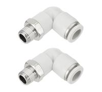 sourcing map 2 Pcs Push to Connect Fittings Male Elbow 5/16 Inch Tube OD x 1/8 Inch NPT Thread 90 Degree Pneumatic Tube Fitting for Water Oil Gas Air Hose Pipe, White