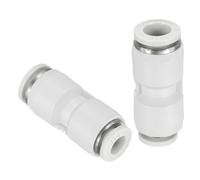 sourcing map 2 Pcs Push to Connect Fittings Reducing 5/16" Tube OD x 1/4" Tube OD Straight Pneumatic Quick Connector for Water Oil Gas Air Hose Line Pipe, White