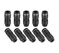 sourcing map 2 Pcs Push to Connect Fittings Reducing 5/16" Tube OD x 1/4" Tube OD Straight Pneumatic Quick Connector for Water Oil Gas Air Hose Line Pipe, Black
