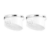 sourcing map 2 Pcs PVC Sewer Backflow Preventer, Anti-Odor Core for 160mm/6.3inch OD Horizontal Tube in Sewage Tanks, White