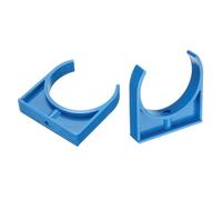 sourcing map 2 Pcs PVC Water Pipe Clamps Clips, 90mm ID U-Shaped Water Pipe Buckles Pipe Tubing Clamps Pipe Support Holder for 3" Water Pipe Tubing Hose TV Trays Hanger Support Tubing, Blue