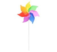 sourcing map 2 Pcs Rainbow Pinwheels 15.4 Inch 7 Leaves Wind Plastic Windmill for Party Decorations Outdoor Decor Lawn Yard Garden Patio, Colorful