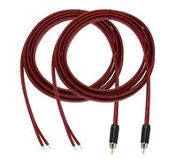 sourcing map 2 Pcs RCA to Bare Wire Open End Audio Cable, 9.8ft (3 Meter) 14AWG Gold Plated Audio Cable, RCA Extension Wire for Guitar, Speakers
