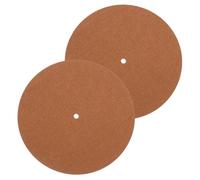 sourcing map 2 Pcs Record Player Mat, 7'' Felt Turntable Vibration Reduction Turntable Pad for Vinyl Record Players Recording Studio, Brown